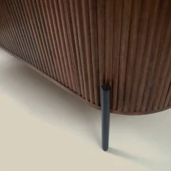 Tv-meubel 160 cm ribbel hout bruin - Bodio Mirah