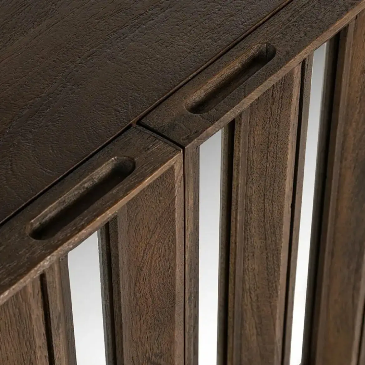 TV-meubel donkerbruin mangohout met spiegel - Richmond Interiors Bryant