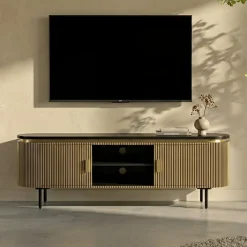 Tv-meubel goud met ribbels - Bodio Rush