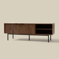 Tv-meubel hout met ribbels (staand/hangend) 140 cm - Bodio Clark