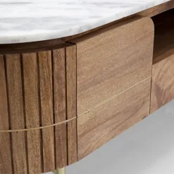 Tv-meubel mangohout en marmer - Kare Design Grace