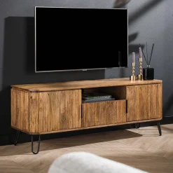 Tv-meubel mango hout met ribbels - Giani Wave