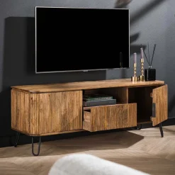 Tv-meubel mango hout met ribbels - Giani Wave