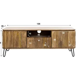 Tv-meubel mango hout met ribbels - Giani Wave