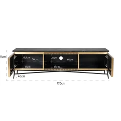 Tv-meubel messing en marmer - Richmond Interiors Ironville