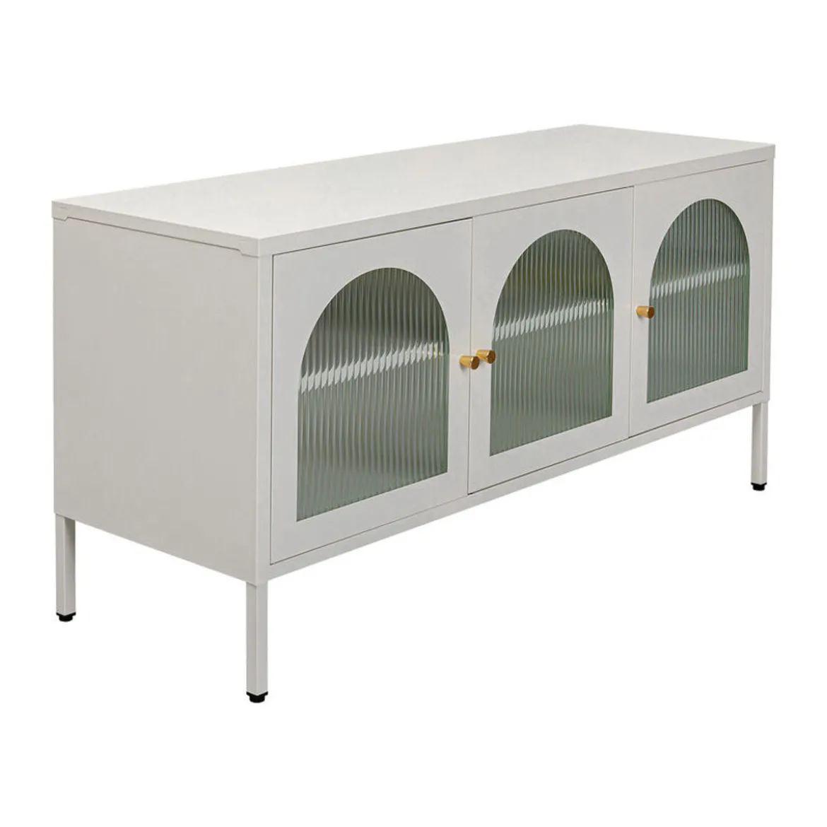 Tv-meubel met ribbelglas off white - Kare Design Naxos