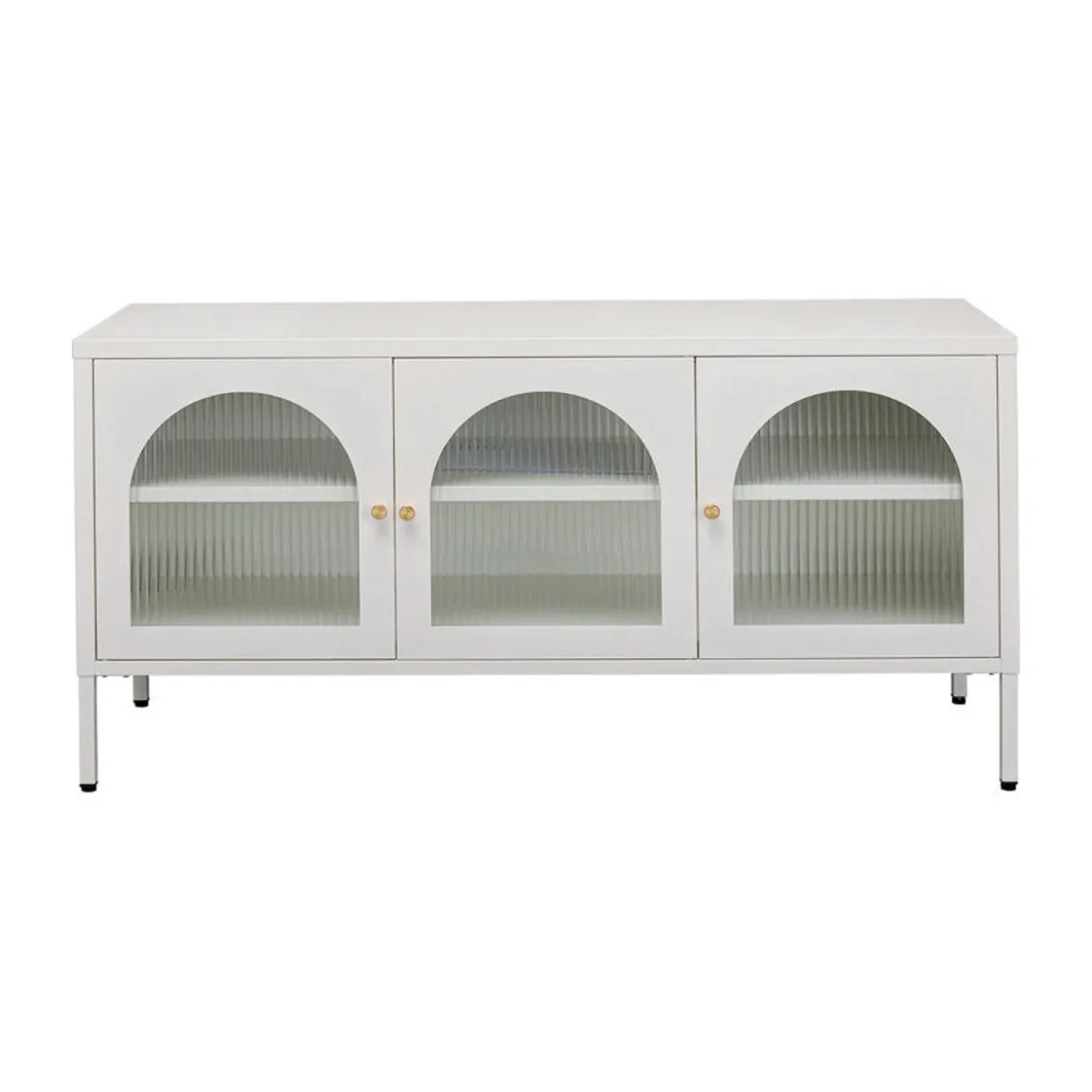 Tv-meubel met ribbelglas off white - Kare Design Naxos