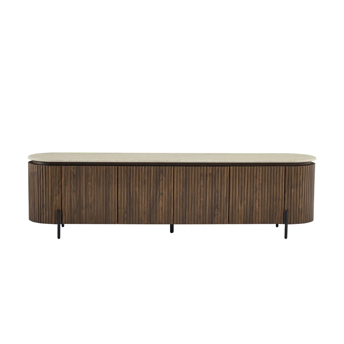 TV meubel walnoot met marmer - Bodio Hinoki