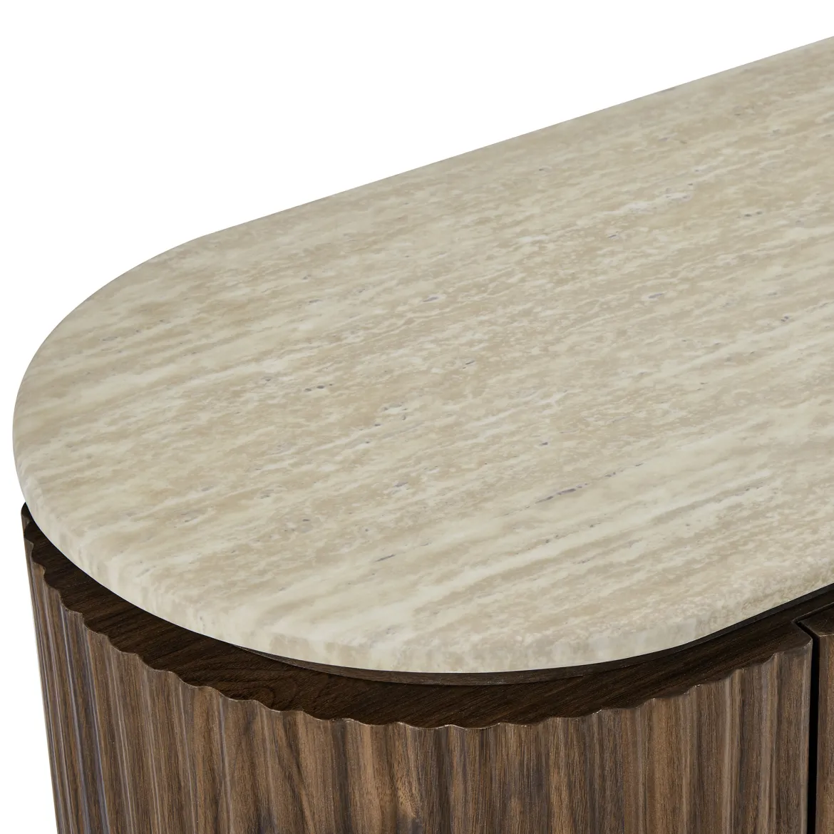 TV meubel walnoot met marmer - Bodio Hinoki