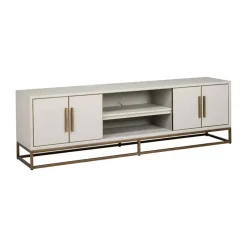 Tv-meubel wit hout met messing - Richmond Interiors Whitebone