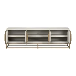 Tv-meubel wit hout met messing - Richmond Interiors Whitebone