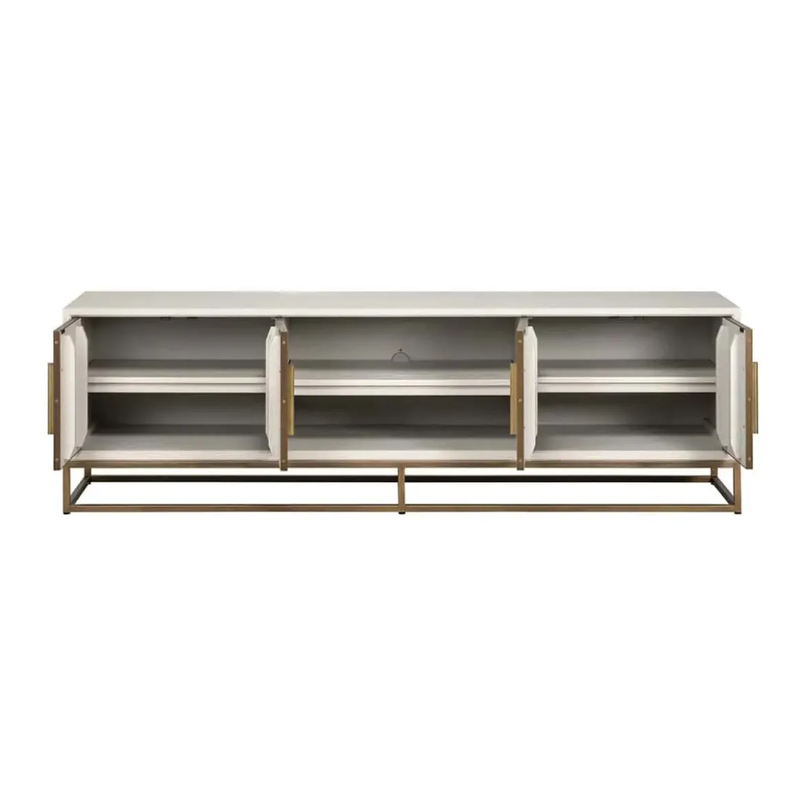 Tv-meubel wit hout met messing - Richmond Interiors Whitebone