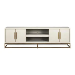 Tv-meubel wit hout met messing - Richmond Interiors Whitebone