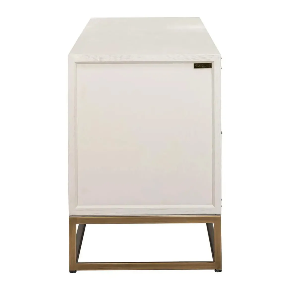 Tv-meubel wit hout met messing - Richmond Interiors Whitebone