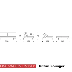 Tweepersoons slaapbank retro design - Innovation Living Unfurl Lounger