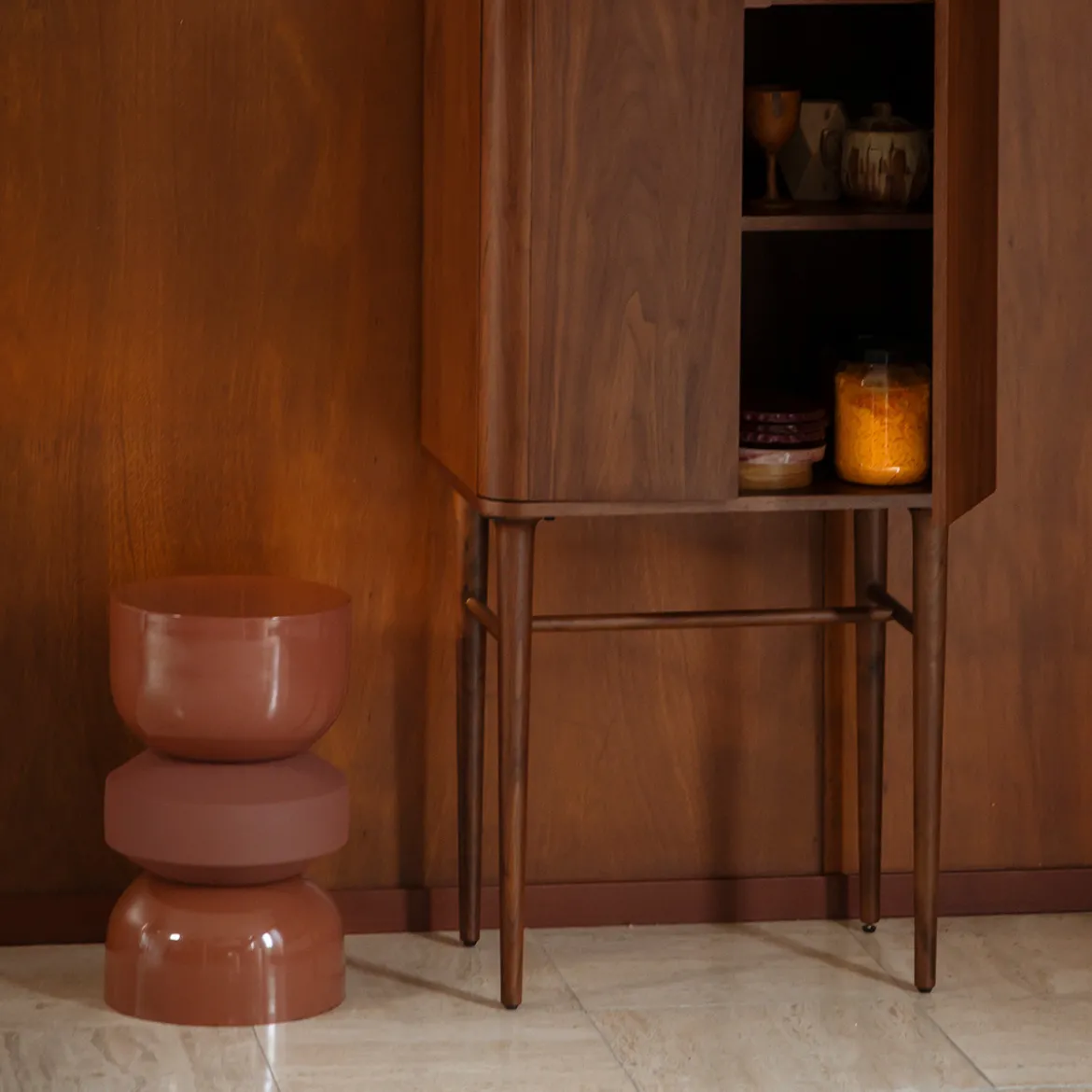 Two-tone bijzettafel van metaal - Dutchbone Apollo