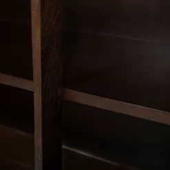 Vakkenkast donker hout met travertin blad - Eleonora Lio