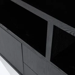 Vakkenkast zwart eiken 200 cm - Eleonora Helsinki