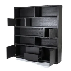Vakkenkast zwart eiken 200 cm - Eleonora Helsinki