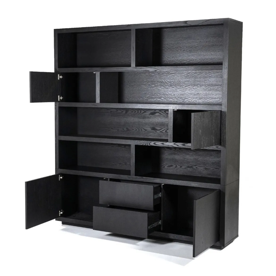 Vakkenkast zwart eiken 200 cm - Eleonora Helsinki