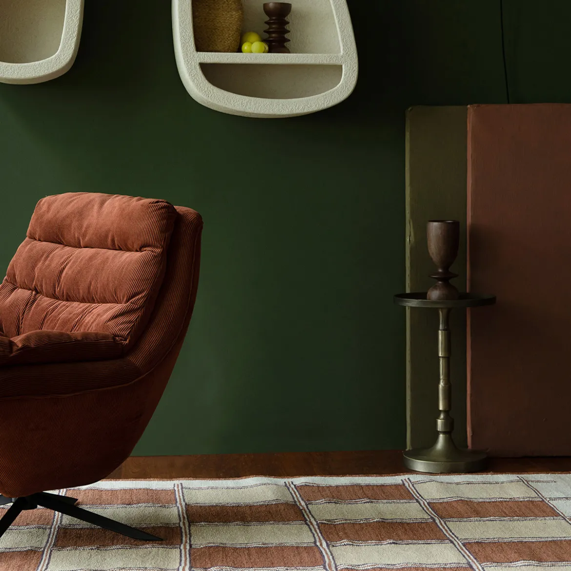 Vakken vloerkleed terra beige - Dutchbone Gambit