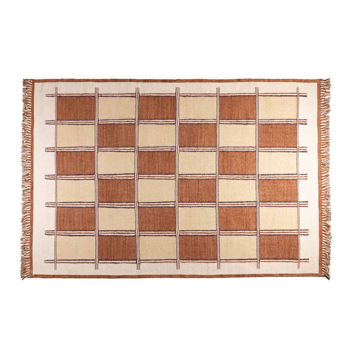 Vakken vloerkleed terra beige - Dutchbone Gambit