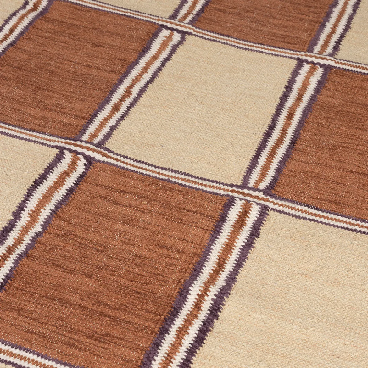 Vakken vloerkleed terra beige - Dutchbone Gambit