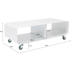 Verrijdbaar tv meubel wit - Kare Design Lounge M