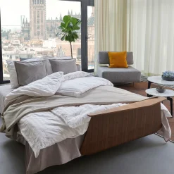 Verrijdbare slaapbank met walnoot arm - Innovation Living Long Horn D.E.L.