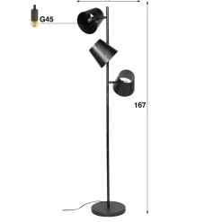Verstelbare vloerlamp industrieel - Santa Kinetic