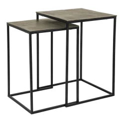Vierkante bijzettafelset aluminium - Richmond Interiors Finn