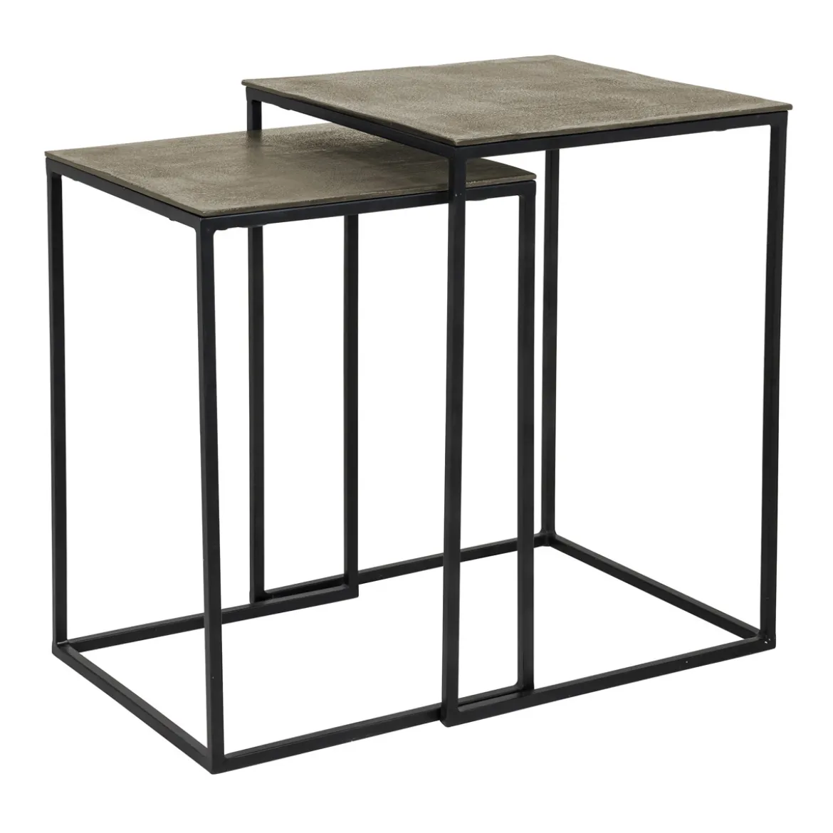Vierkante bijzettafelset aluminium - Richmond Interiors Finn