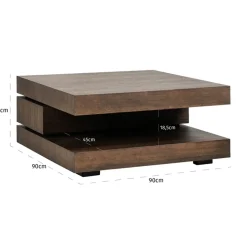 Vierkante salontafel bruin eiken - Richmond Interiors Oakura Brown