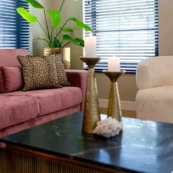 Vierkante salontafel goud met marmer - Richmond Interiors Ironville