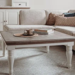 Vierkante salontafel landelijk grijs - Tower Living Fleur