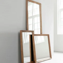 Vierkante spiegel teakhout 80 cm - DTP Home Metropole