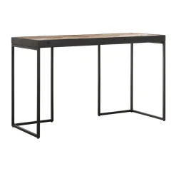 Visgraat bureau met zwart teak - DTP Home Criss Cross