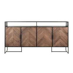 Visgraat dressoir zwart teak - DTP Home Criss Cross