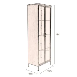 Vitrinekast antiek messing - Dutchbone Gertlush