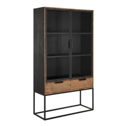 Vitrinekast industrieel teak No. 1 - DTP Home Cosmo