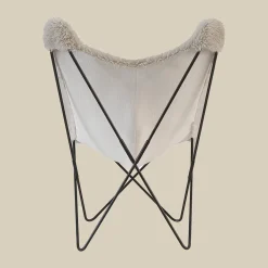 Vlinderstoel creme vacht - Bodio Butterfly