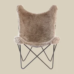 Vlinderstoel taupe bont - Bodio Butterfly