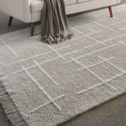 Vloerkleed met lijnen en franjes - Bodio Kumo