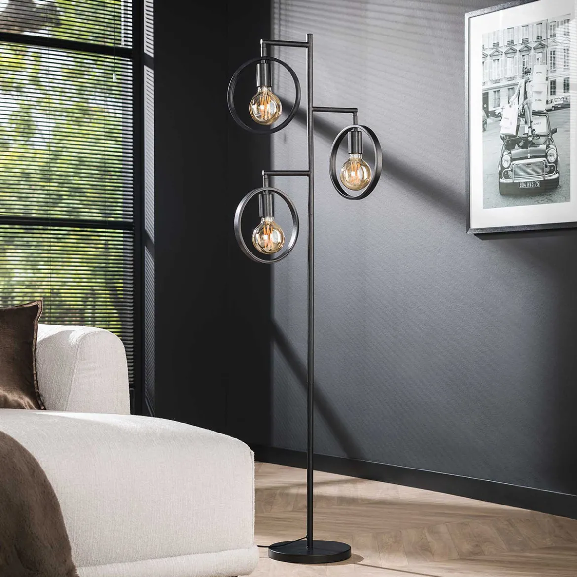 Vloerlamp met metalen ringen - Santa Ring