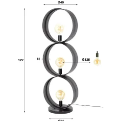 Vloerlamp rond metaal gaas - Santa Ring