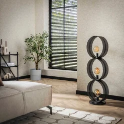 Vloerlamp rond metaal gaas - Santa Ring