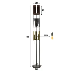 Vloerlamp tricolore zwart - Santa Lucente