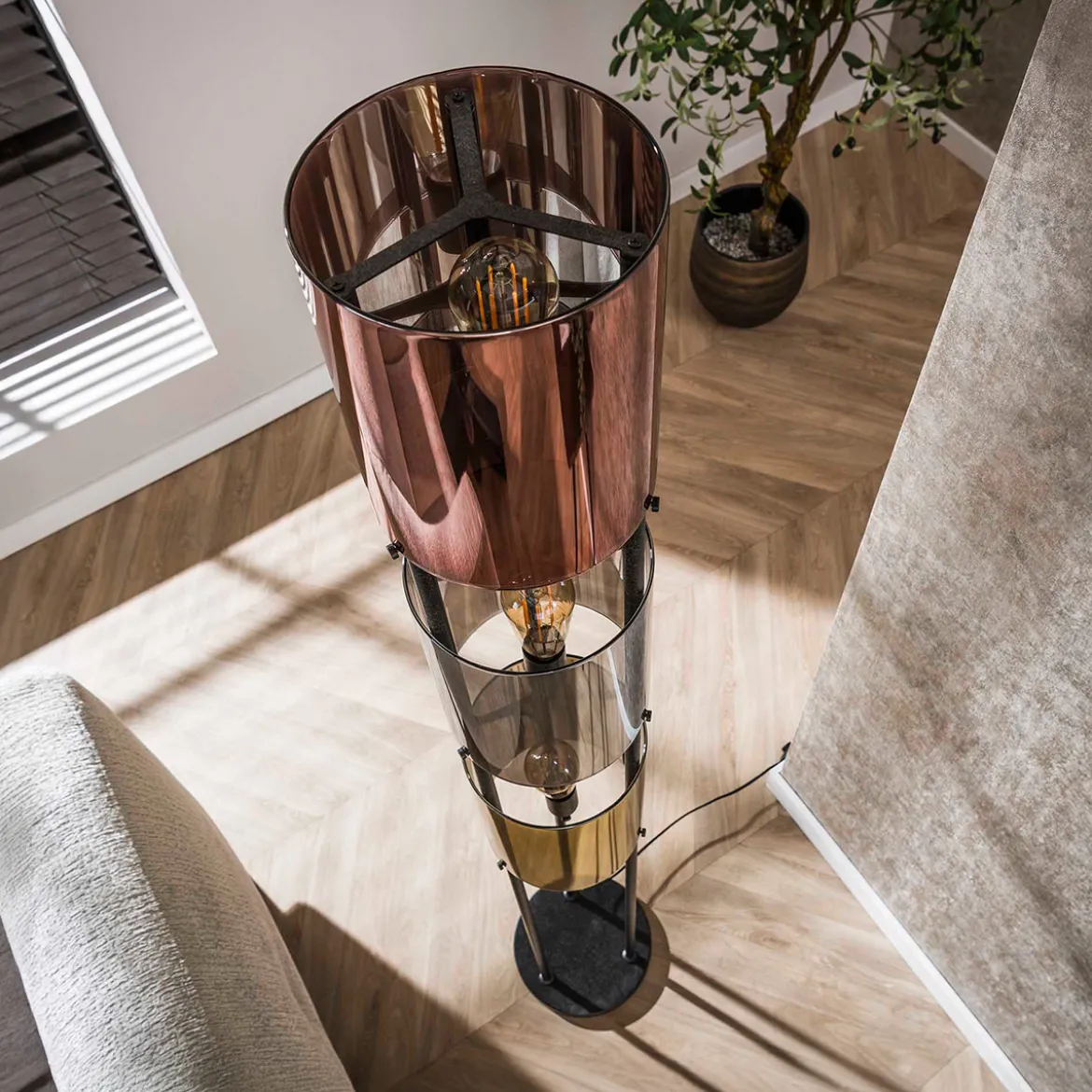 Vloerlamp tricolore zwart - Santa Lucente