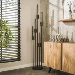 Vloerlamp zwart nikkel metaal - Santa Tube