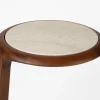 Walnoot bijzettafel met travertin - Zuiver Doppio